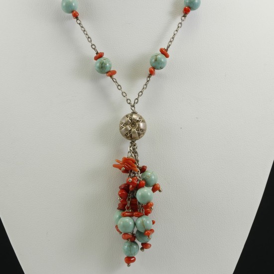 Coral And Turquoise Necklace 