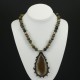 Multi Color Jasper Necklace With Jade Pendant 