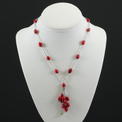 Colored Red Stones Necklace
