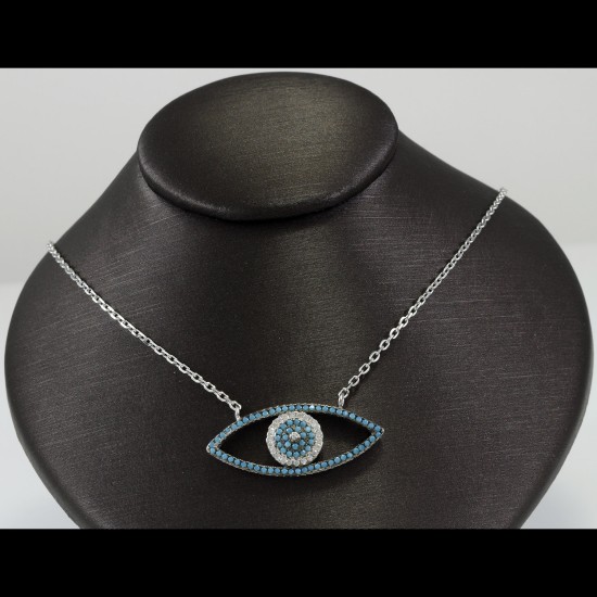 Fashionable Turquoise Eye Shape Necklace