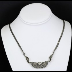 Marcasite Vintage Black CZ Style Necklace