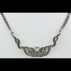 Marcasite Vintage Black CZ Style Necklace