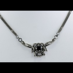Marcasite Vintage Style Necklace With Black CZ