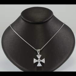 Cross With White Sapphire Stones
