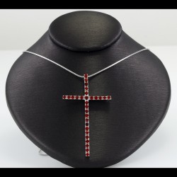 Cross With Ruby Stones
