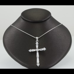 Cross With White Sapphire Stones