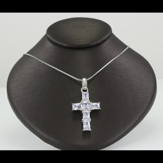 Cross With Amethyst Stones