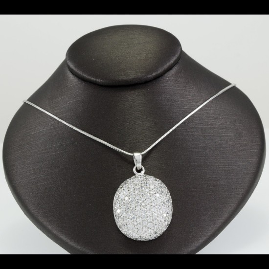 White Sapphire Pave Pendant