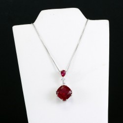Ruby Cushion Shape Pendant