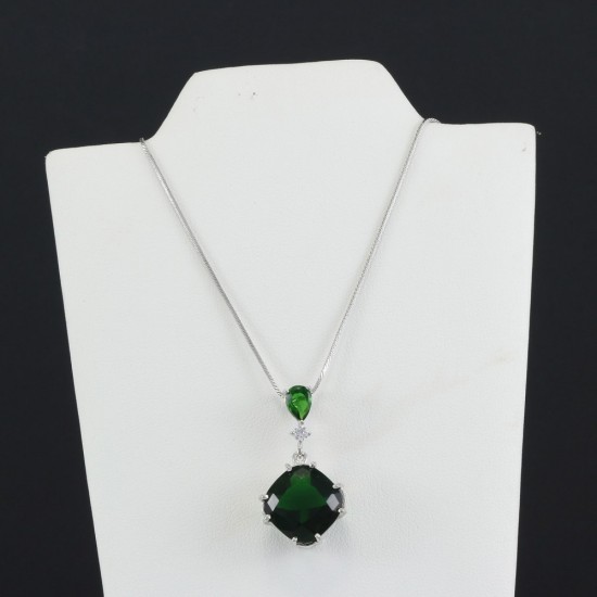 Emerald Cushion Shape Pendant
