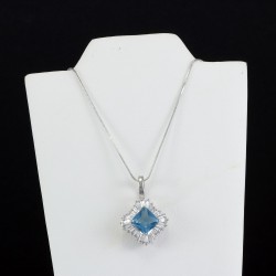 Blue Topaz with Baguette White Sapphire