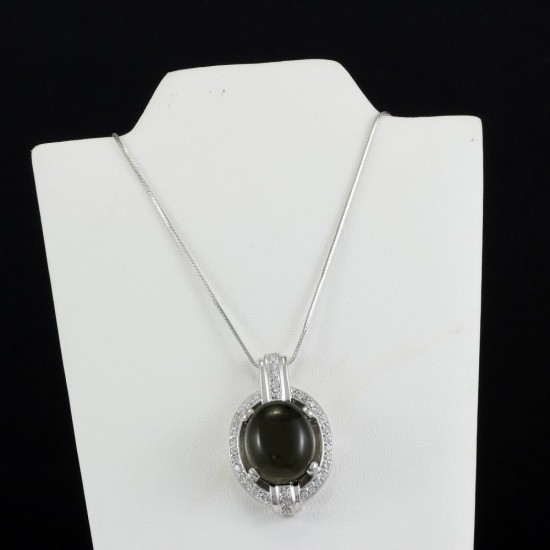 Smoke Topaz Cushion Shape Pendant